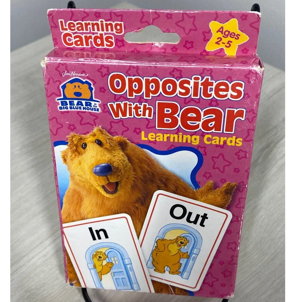 Bear in the Big Blue House Opposites With Bear Learning Cards Ages 2-5 Henson